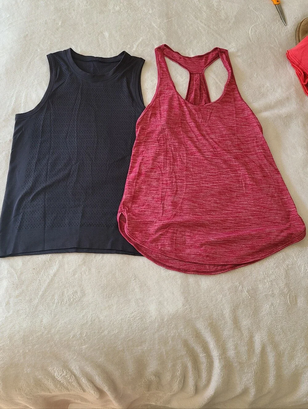 2 lululemon athletica Red Heather & Black Racerback Tank Size S